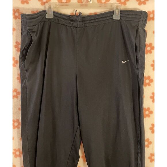 Men's Medium Nike Black Athletic Pants Comfortable Workout Bottoms Zip Ankle - Picture 3 of 7